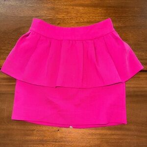 Milly Fuchsia Mini Peplum Skirt w